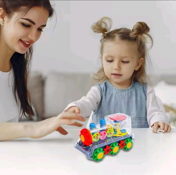 Electric Gear Train with Lights & Music for Creative Kids