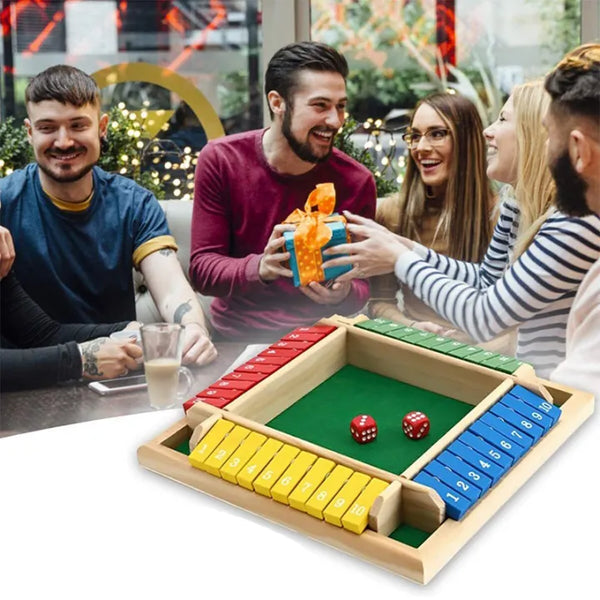 Wooden Shut the Box Dice Game - Classic Math & Strategy Board Game